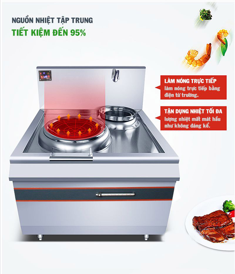 Bếp từ công nghiệp đơn 1 nồi nước 12kw