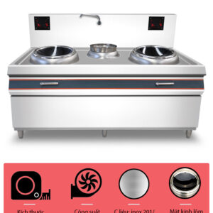 Bếp từ công nghiệp đôi mặt lõm 15kw