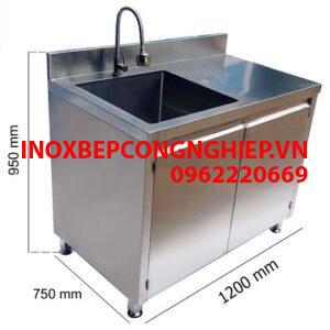 Chậu rửa công nghiệp 1 hố kèm tủ